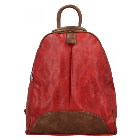 Trendy dámský koženkový kabelko-batůžek Eligio, červený Paolo Bags