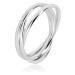 Trojitý prsten ze stříbra 925 - úzké propojené prstence s lesklým povrchem