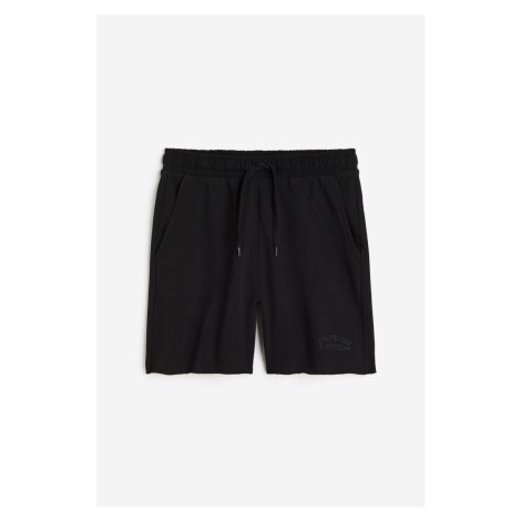H & M - Teplákové šortky's výšivkou - černá H&M