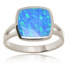 Dámský stříbrný prsten s modrým opálem STRP0513F