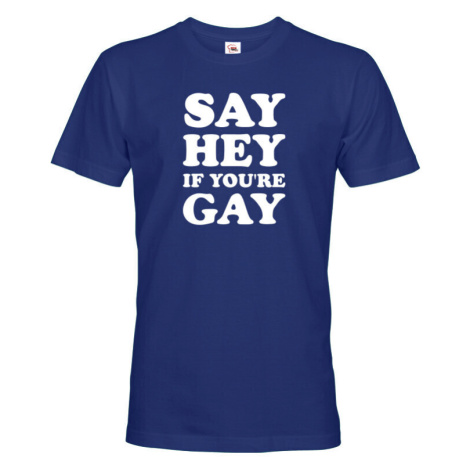 Pánské tričko s potiskem Say hey if you are gay - LGBT pánské tričko BezvaTriko