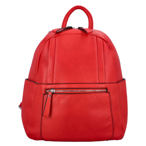 Příjemný dámský koženkový batůžek/kabelka Amurath, červená
