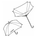 Bíločerný elegantní vystřelovací dámský holový deštník Vega Doppler