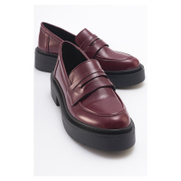 LuviShoes NONTE Women's Burgundy Spread Loafers