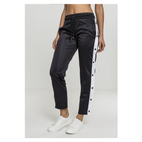 Ladies Button Up Track Pants - black/white/black