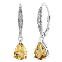 SILVEGO Stříbrné náušnice June s pravým Citrínem a Brilliance Zirconia JJJS0591ECI