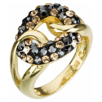 Evolution Group Stříbrný prsten s krystaly Swarovski colorado zlatý 35035.4
