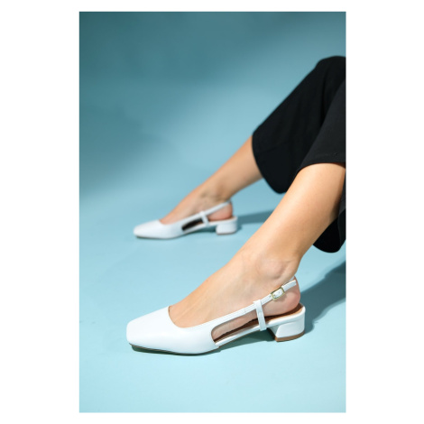 LuviShoes JESTY White Skin Women's Heeled Sandals