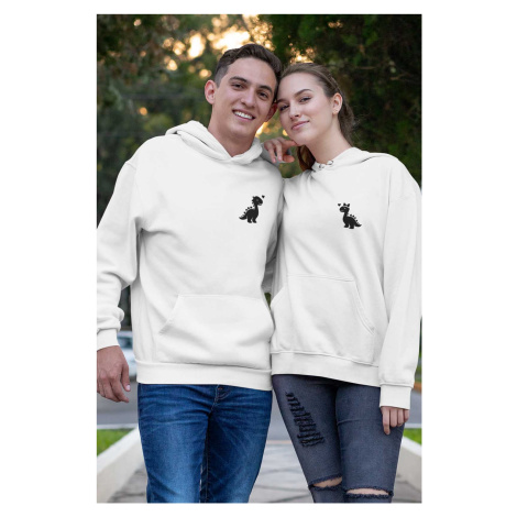 Mikiny pro páry Dinosauri Barva: Bílá, Dámska