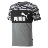 Puma ESSENTIALS + CAMO TEE Pánské triko, tmavě šedá, velikost