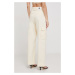 Kalhoty Calvin Klein Jeans dámské, béžová barva, jednoduché, high waist, J20J222607