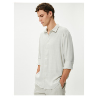 Koton Italian Collar Shirt Long Sleeve Cotton Regular Fit