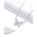Stříbrný náhrdelník s přívěskem ve tvaru motýlu BSN216 LOAMOER