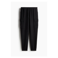 H & M - Bavlněné kalhoty jogger cargo Regular Fit DryMove™ - černá