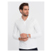 Men's longsleeve with polo collar - white V1 OM-POBL-0114