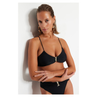 Trendyol X Moeva Black Bikini Top With Accessory Detail