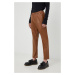 Vlněné kalhoty Drykorn pánské, hnědá barva, přiléhavé
