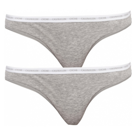 2PACK dámská tanga CK ONE šedé (QD3788E-8HT)