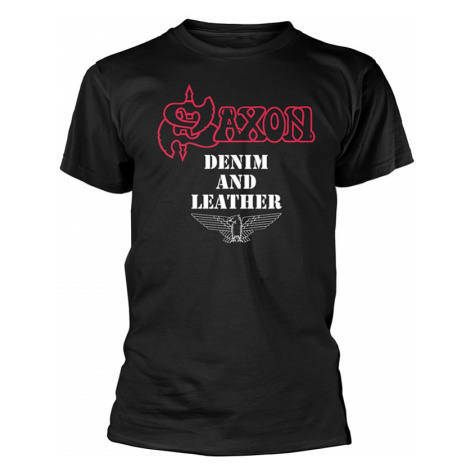 Saxon tričko, Denim And Leather, pánské PLASTIC HEAD