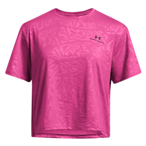 RUSH™ Energy Emboss Crop SS | Astro Pink/Black Under Armour