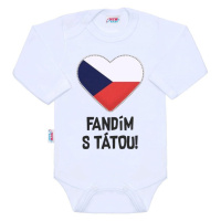 Body s potiskem New Baby Fandím s tátou bílé