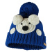 Bontis Dětská zimní čepice s háčkovaným medvídkem