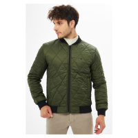 Pánský kabát River Club College Collar v khaki barvě, nepromokavý a větruodolný s prošívaným vzo