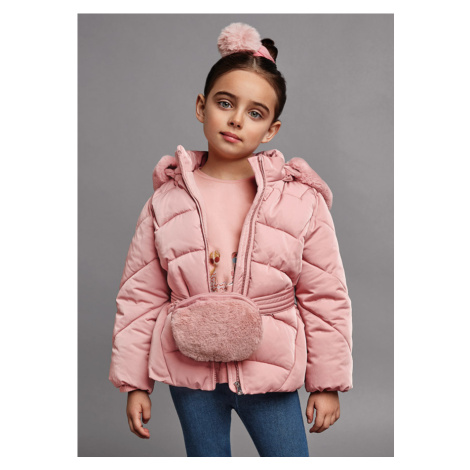 Zimní bunda s kožešinovou ledvinkou světle růžová MINI Mayoral