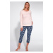 Dámské pyžamo Cornette Madison - bavlněné Růžová