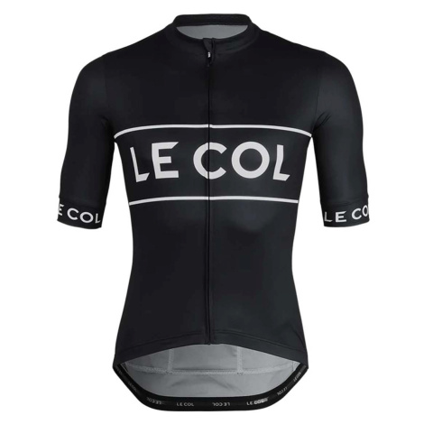 LE COL Cyklistický dres s krátkým rukávem - SPORT LOGO - bílá/černá