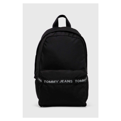 Batoh Tommy Jeans pánský, černá barva, velký, s potiskem Tommy Hilfiger