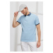 AC&Co / Altınyıldız Classics Men's Light Blue Slim Fit Slim Fit 100% Cotton Roll-Up Polo T-Shirt
