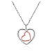 Beneto Nádherný stříbrný náhrdelník Srdce AGS1535/47