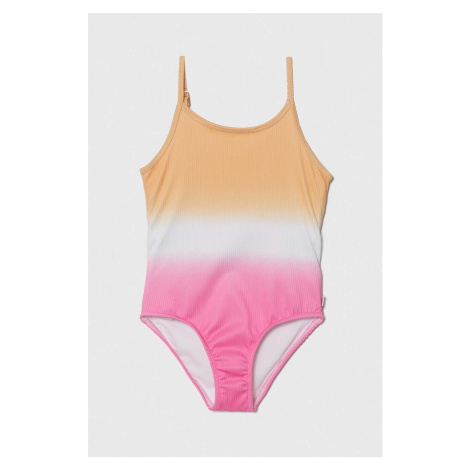 Jednodílné dětské plavky Abercrombie & Fitch růžová barva