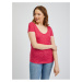 Orsay Tmavě růžové dámské puntíkované tričko - Dámské
