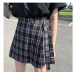 Dámská kostkovaná mini sukně s kraťasy FashionEU