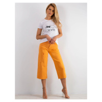 Dámské oranžové krátké džíny -orange Denim vzor