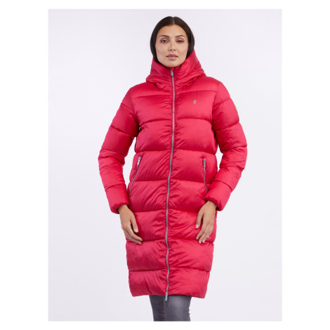 Tmavě růžový dámský zimní prošívaný kabát SAM 73 Hedvika
