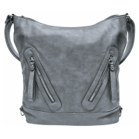Velký středně šedý kabelko-batoh s kapsami