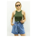 Madmext Mad Girls Khaki Crop Top MG361