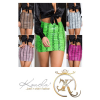 Sexy Koucla faux leather mini skirt Animal Print