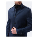 Tmavě modrý pánský přechodný kabát Ombre Clothing C269