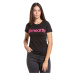 Meatfly dámské tričko Liana Pink Neon/Black | Černá
