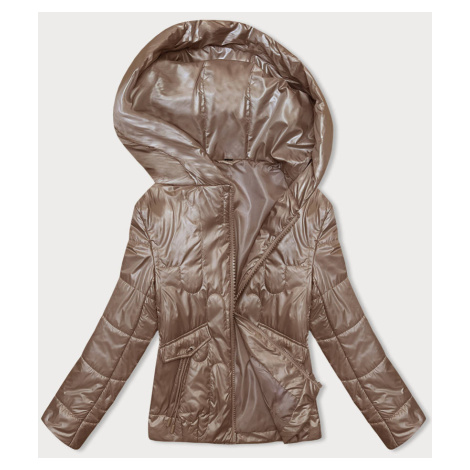 Krátká dámská prošívaná bunda v karamelové barvě (B8185-101) S'WEST