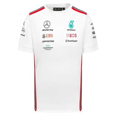 Mercedes AMG Petronas pánské tričko official white F1 Team 2023 Stichd