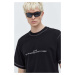 Bavlněné tričko HUGO černá barva, s aplikací, 50504718