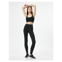 Koton Zippered Pocket Detailed Sports Leggings High Waist Stitching Detailed Tight Fit