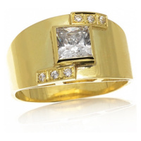 Zlatý prsten dámský se zirkony 0050 + DÁREK ZDARMA