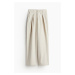 H & M - Široké kalhoty z lněné směsi - béžová