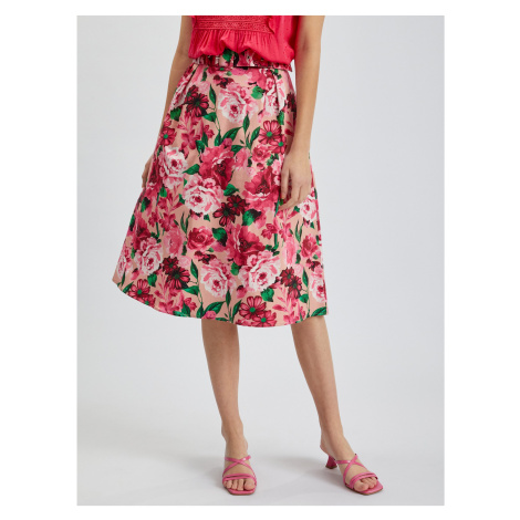 Růžová dámská květovaná sukně ORSAY